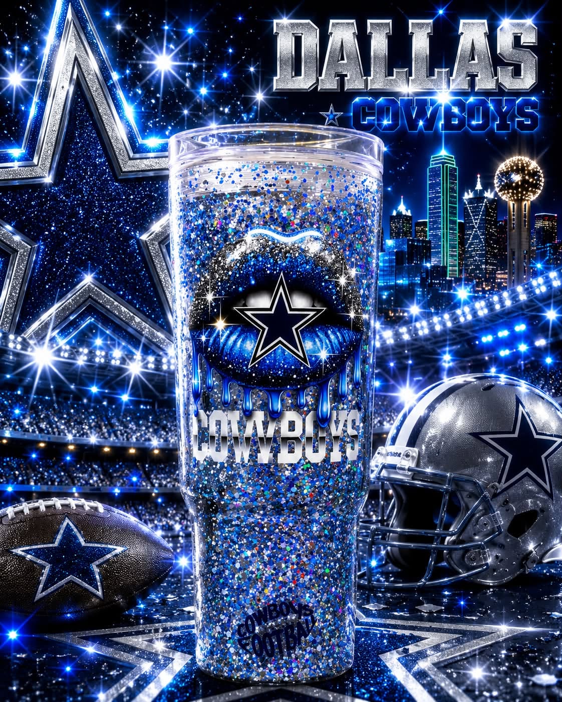 Dallas Glitter 40 oz Tumbler